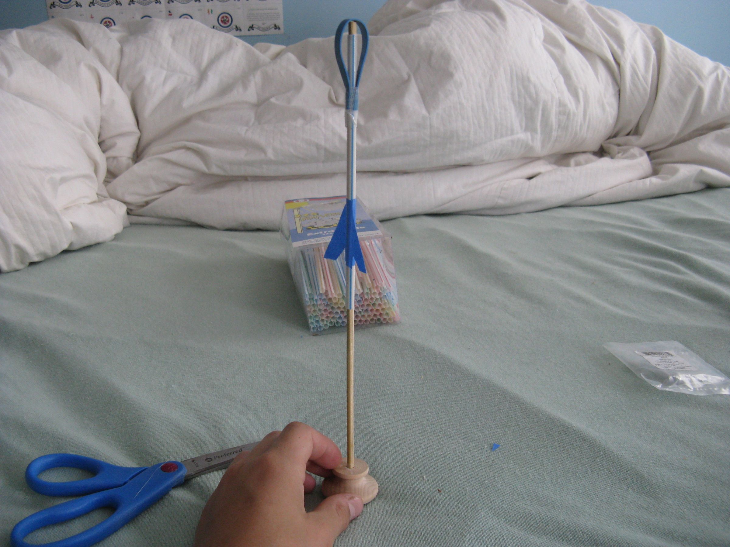 Rubber Band Powered Straw Rocket