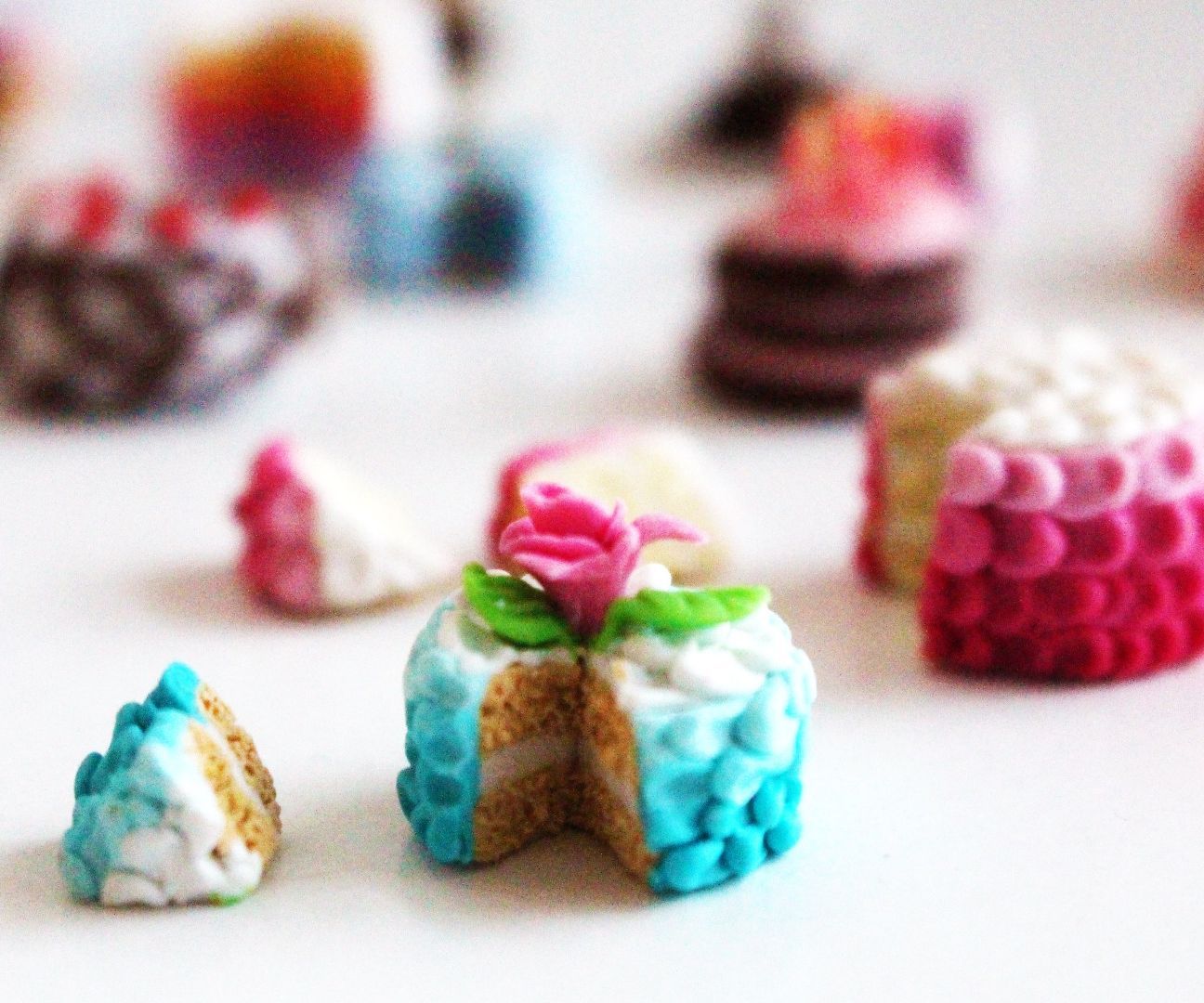 Polymer Clay Ombré Rose Cake Miniature