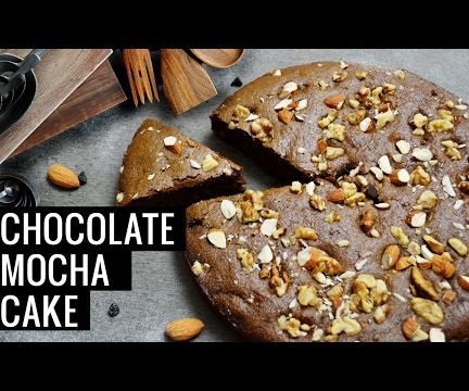 Wholewheat Chocolate Mocha Cake Recipe - Eggless