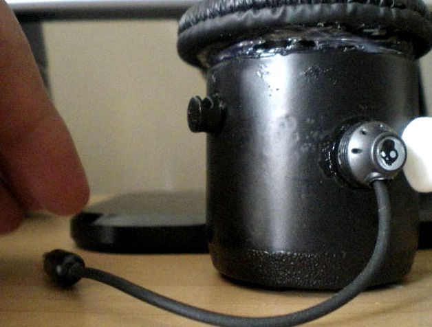 "Can on a string" Headset