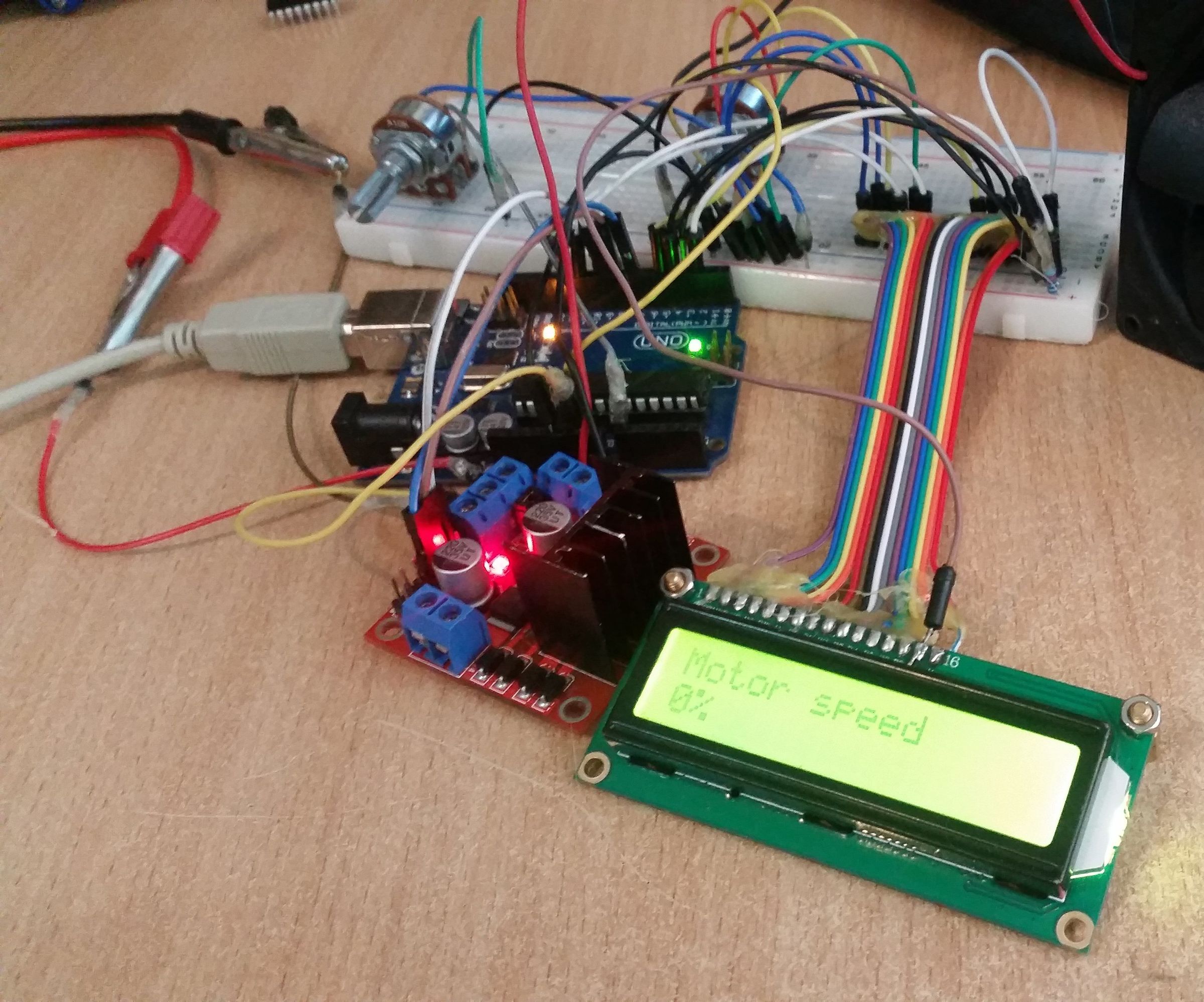 Arduino Motor Speed Showing on a Lcd