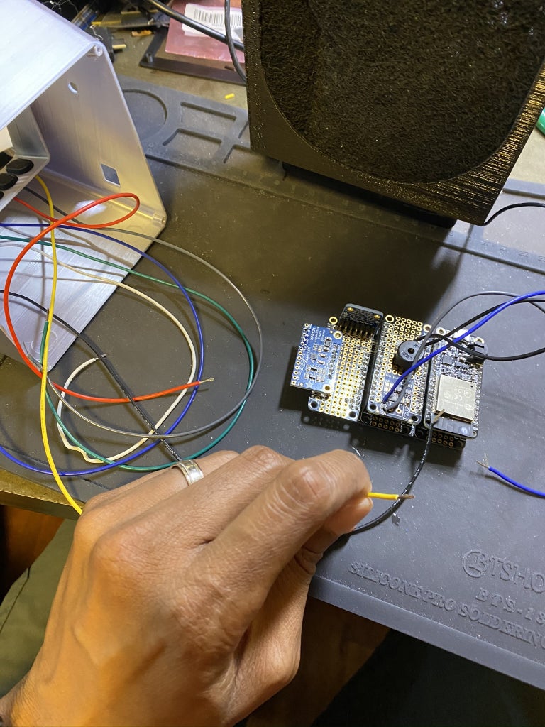 star trek tng ui Solder/Assemble Components - Part C (Keypad to Capacitive Sensor and Feathewing in Case)