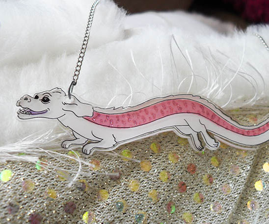 Cel Painted Falkor Necklace