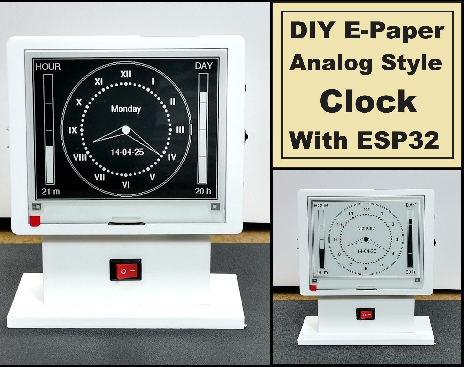 Building an E-Paper Analog Clock With ESP32 - Full Tutorial