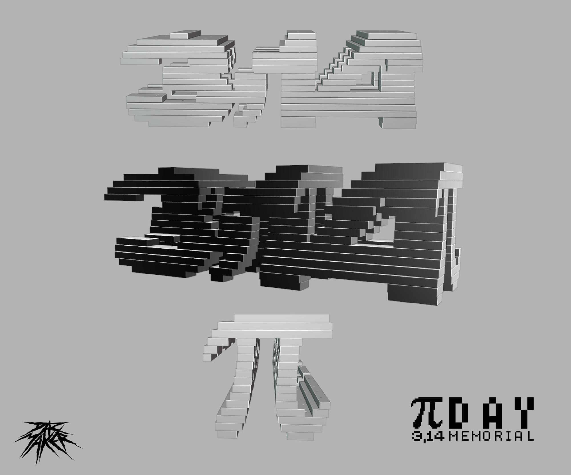 Pi Day - (π 3,14) - 3D Sculpture.