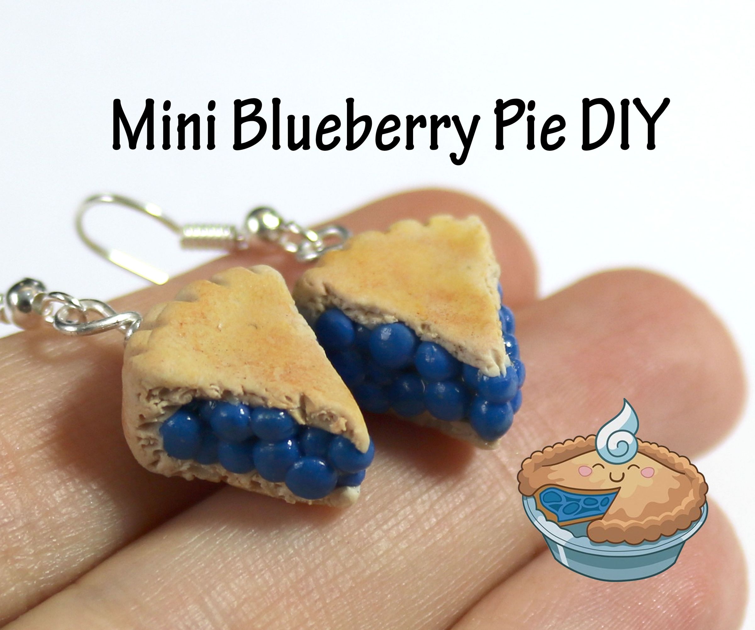 Blueberry Pie Earrings Miniature Food Jewelry