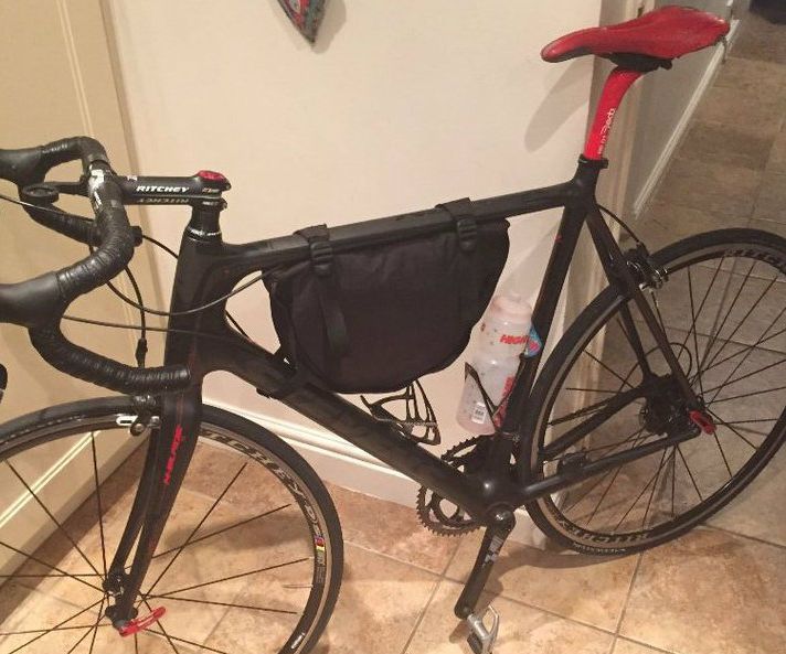 Old Backpack to Bicycle Frame Bag