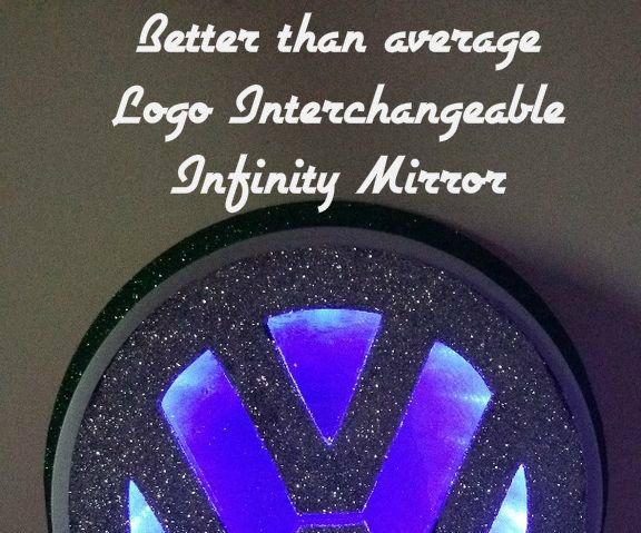 Infinity Mirror with Interchangeable Logo