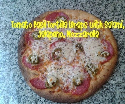 Tomato Basil Tortilla Wraps With Salami, Jalapeno, Mozzarella Recipe
