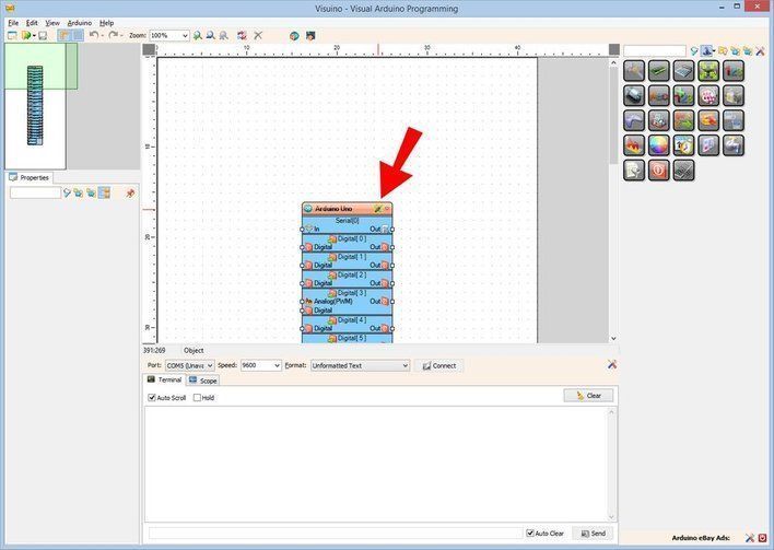 Start Visuino, and Select the Arduino UNO Board Type Start Visuino, and Select the Arduino UNO Board Type