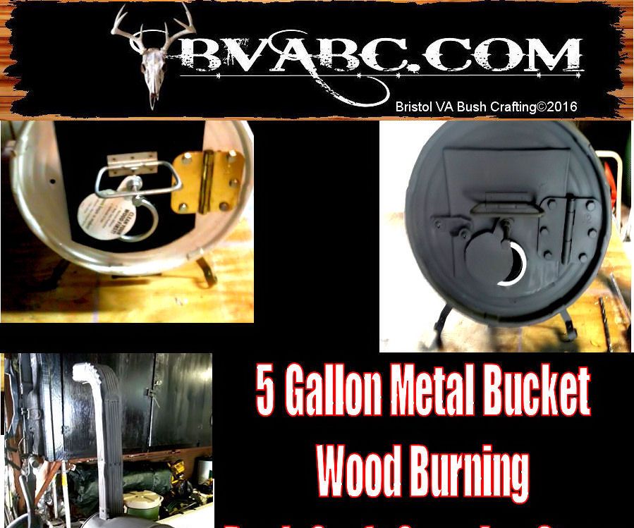 5 Gallon, Metal Bucket, Wood Burning Stove for Camping