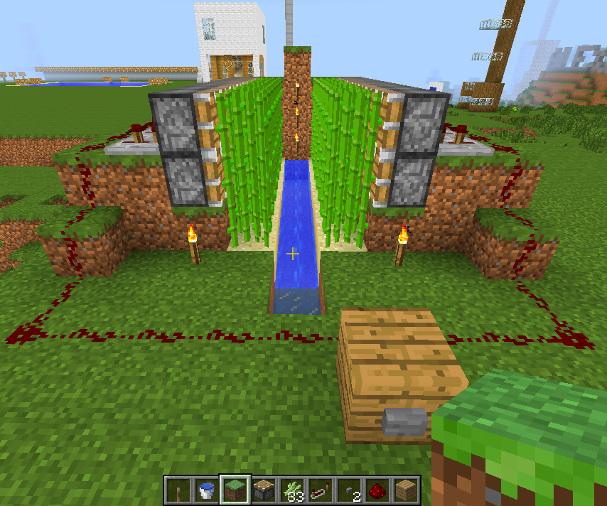 Minecraft Automatic Sugarcane Farm.