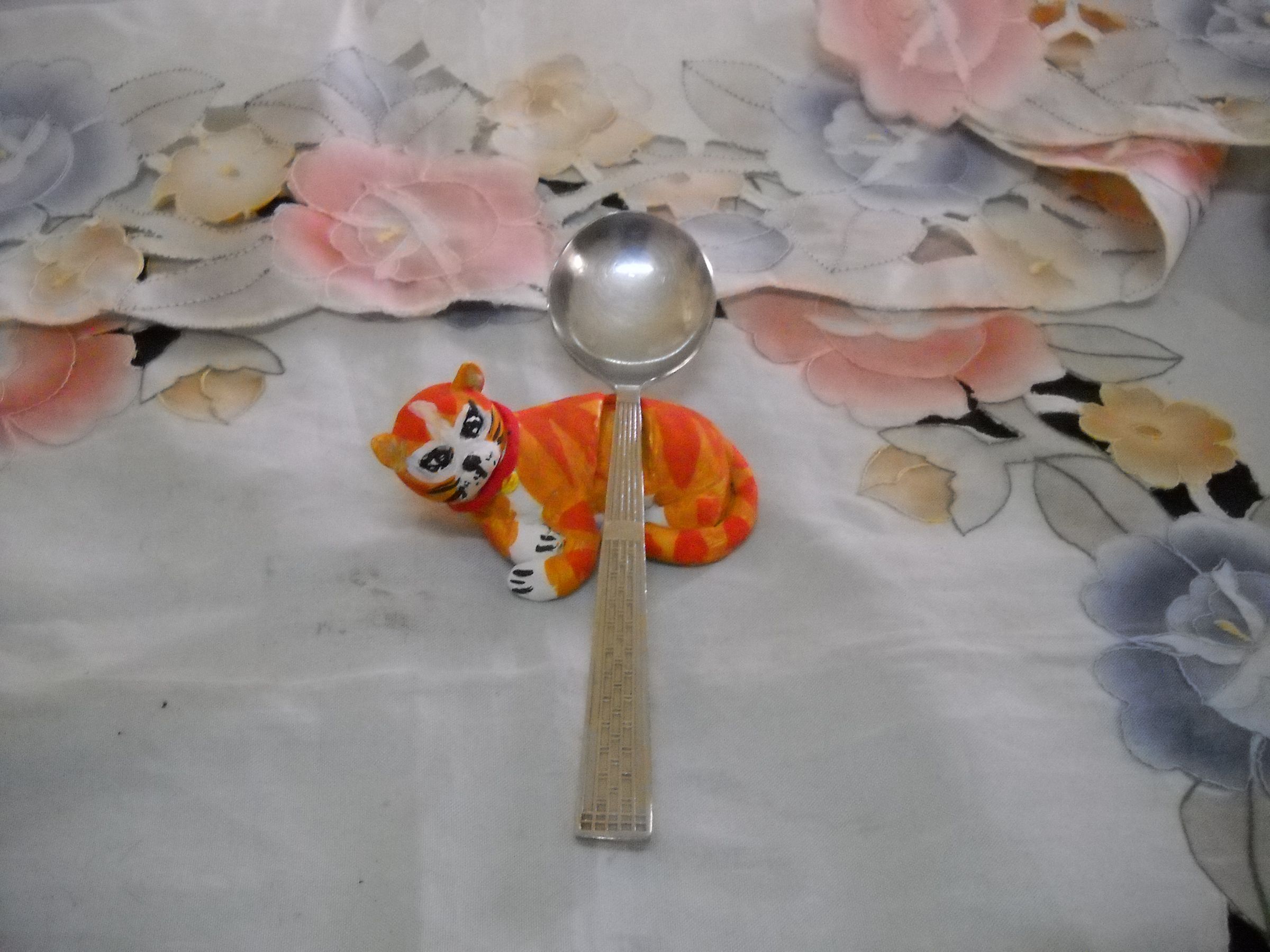Clay Cat Spoon Holder