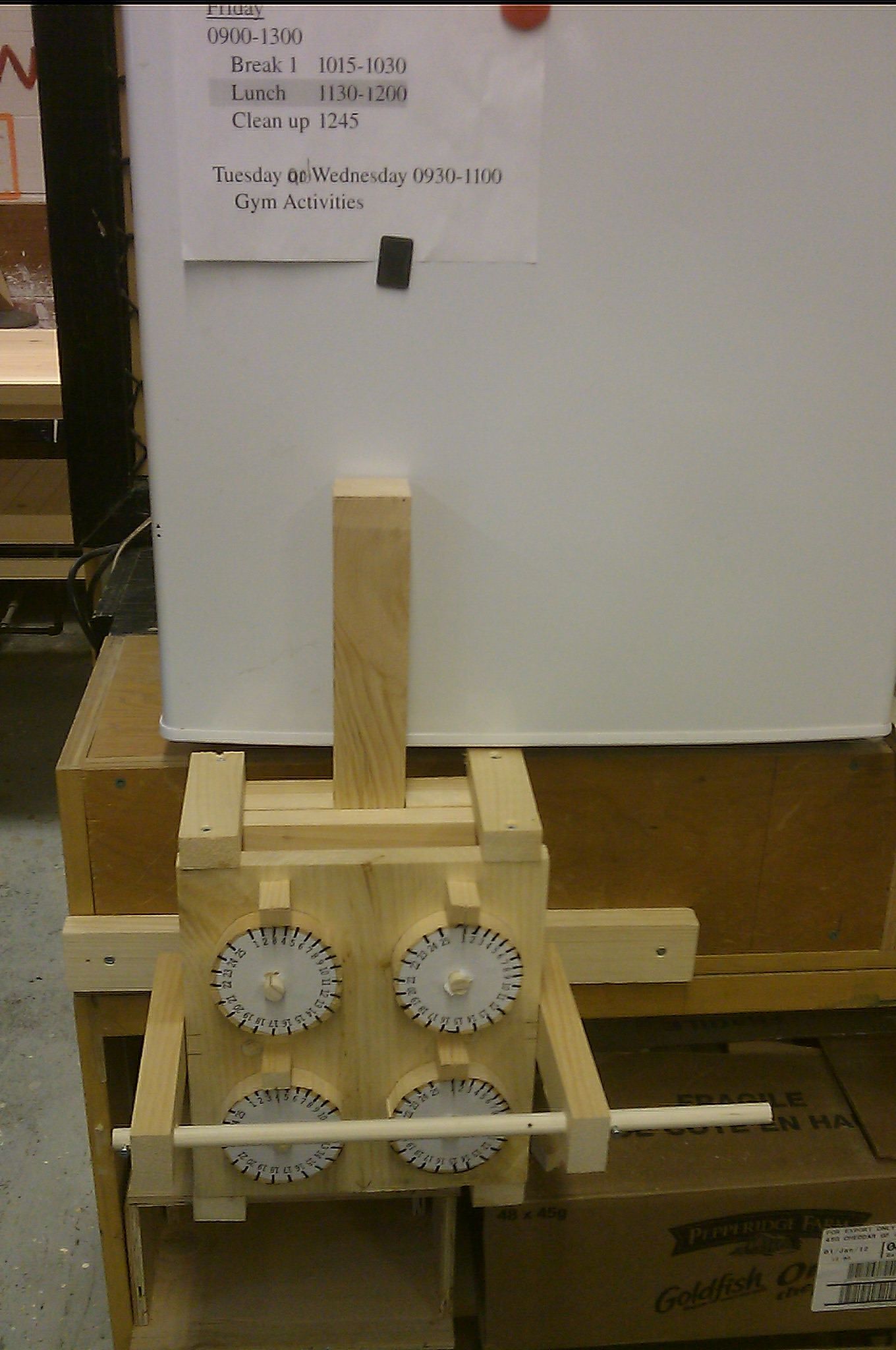 Wooden Dial Combination Lock, With Spring Release and Changable Code