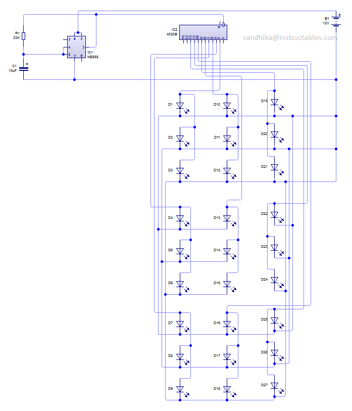 3x3x3 Led Cube Using a 555 Timer and a 4020 Shift Array IC - No ...