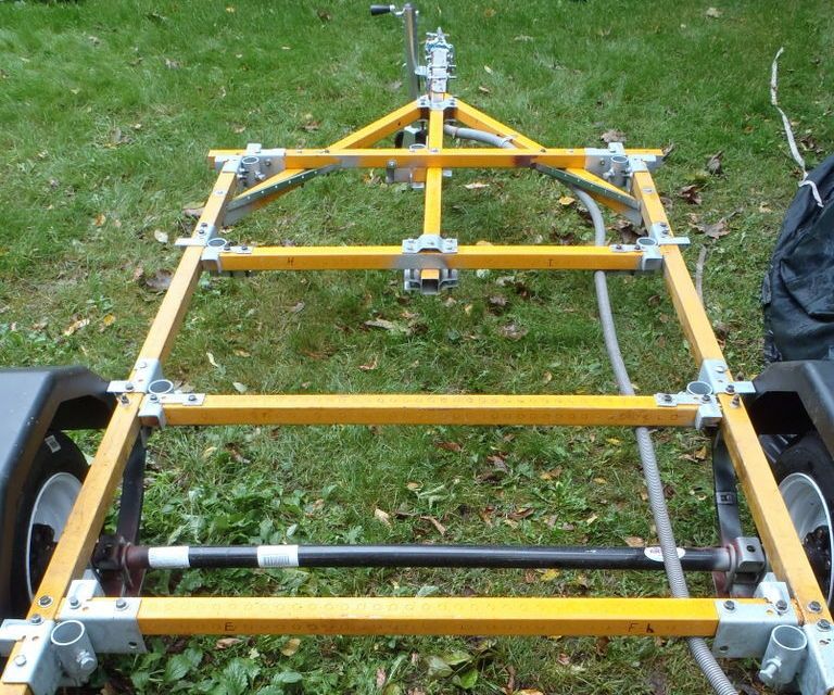 A Homemade Trailer That Is Bolted Together