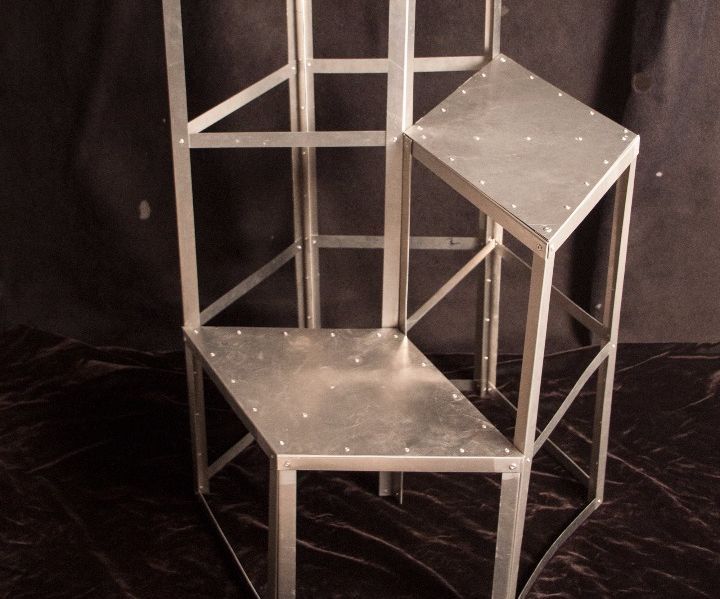 Hexagonal Stepped Aluminum Stool
