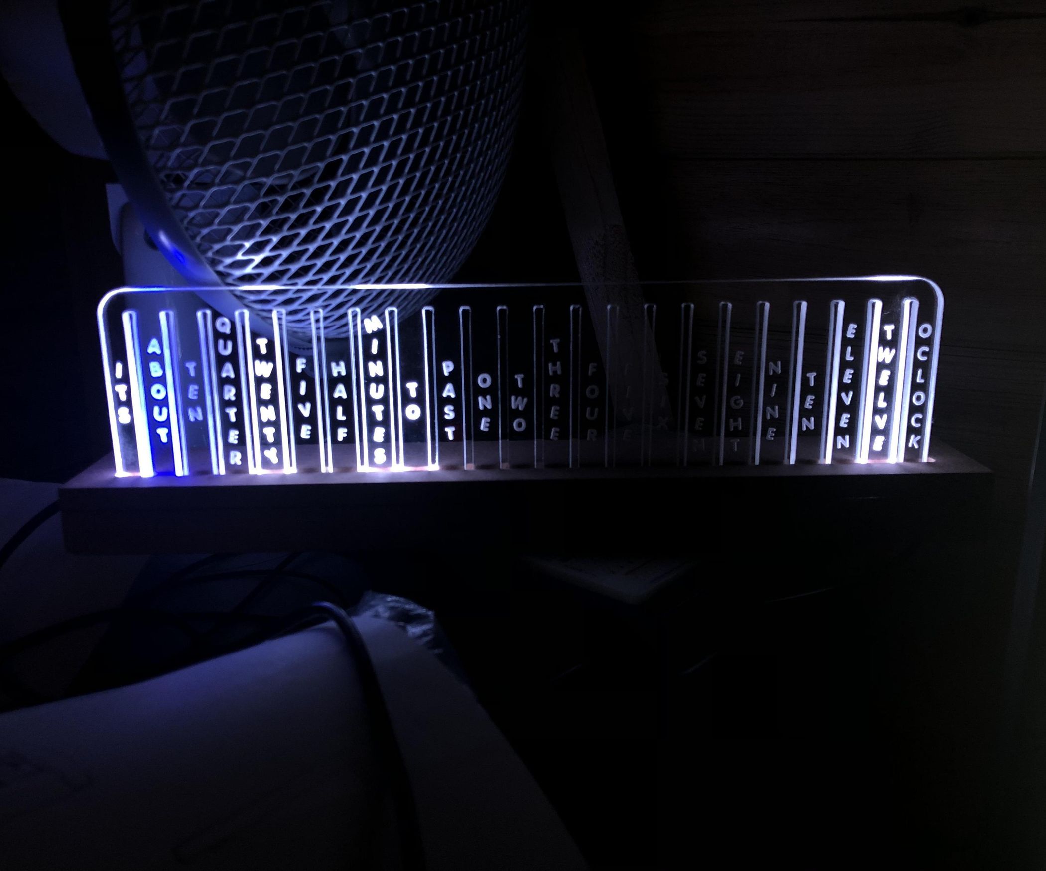 LED Aduino Horizontal Edge Lit Clock WemosD1 : 7 Steps (with Pictures ...
