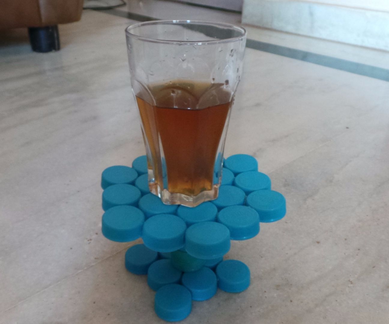 Plastic bottle cap coffee glass holder!