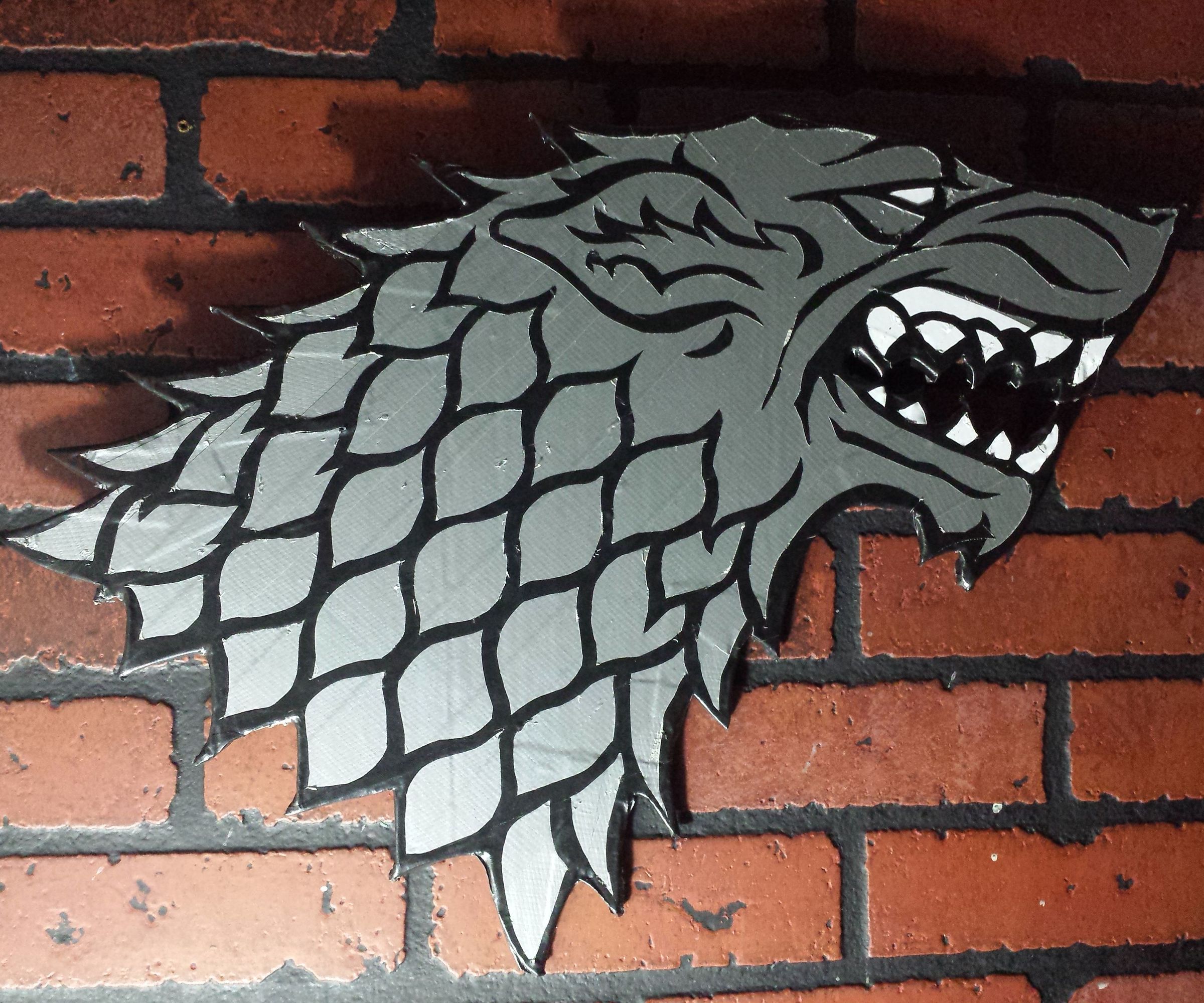 Ye Ol Duct Tape Wall Mount for Your Throne Room! "Winter Is Coming"