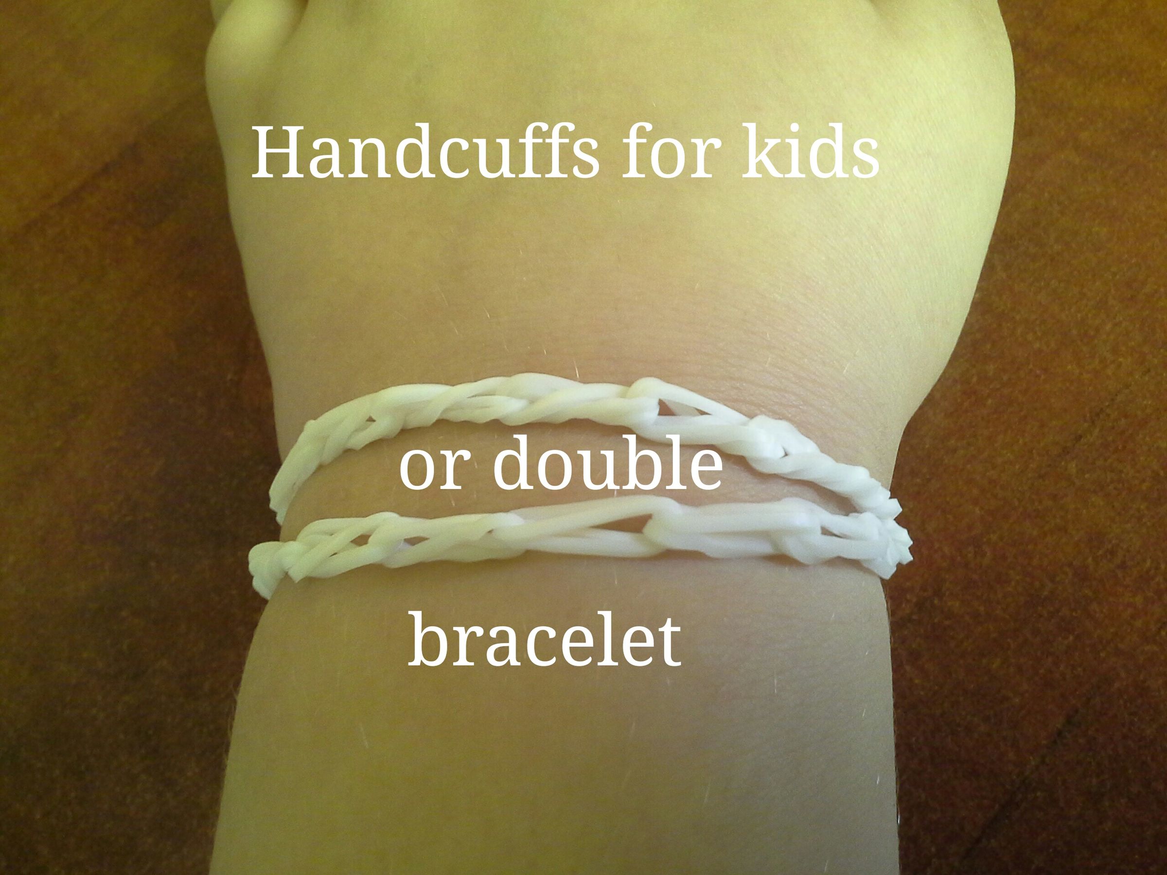 How to make little hand cuffs out of Crazy Loom bands for little kids or a double bracelet