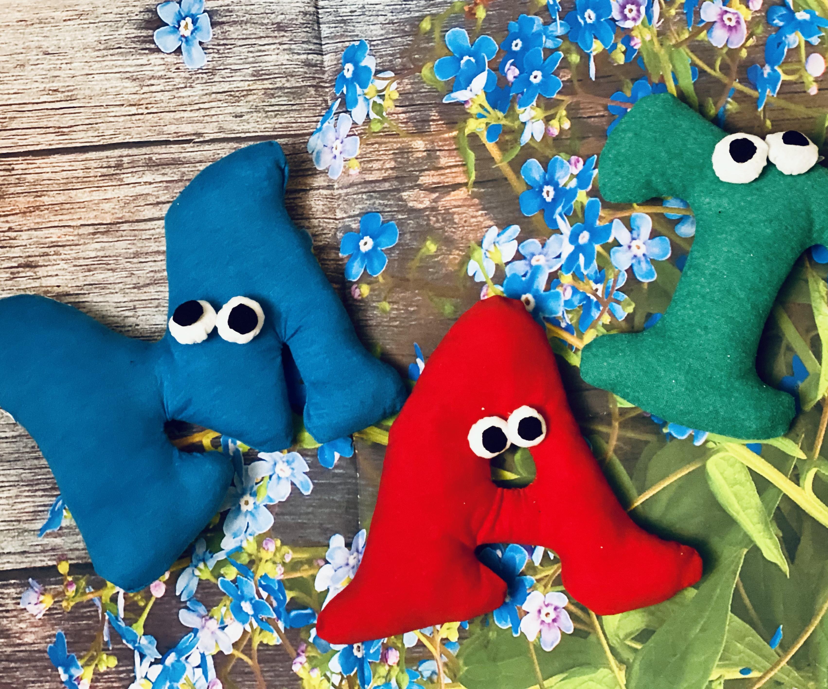 Stuffed Toys - Alphabet Gang Using Recycled Tshirts