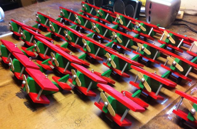 Toy Airplane Christmas Ornaments Using an Assembly Line