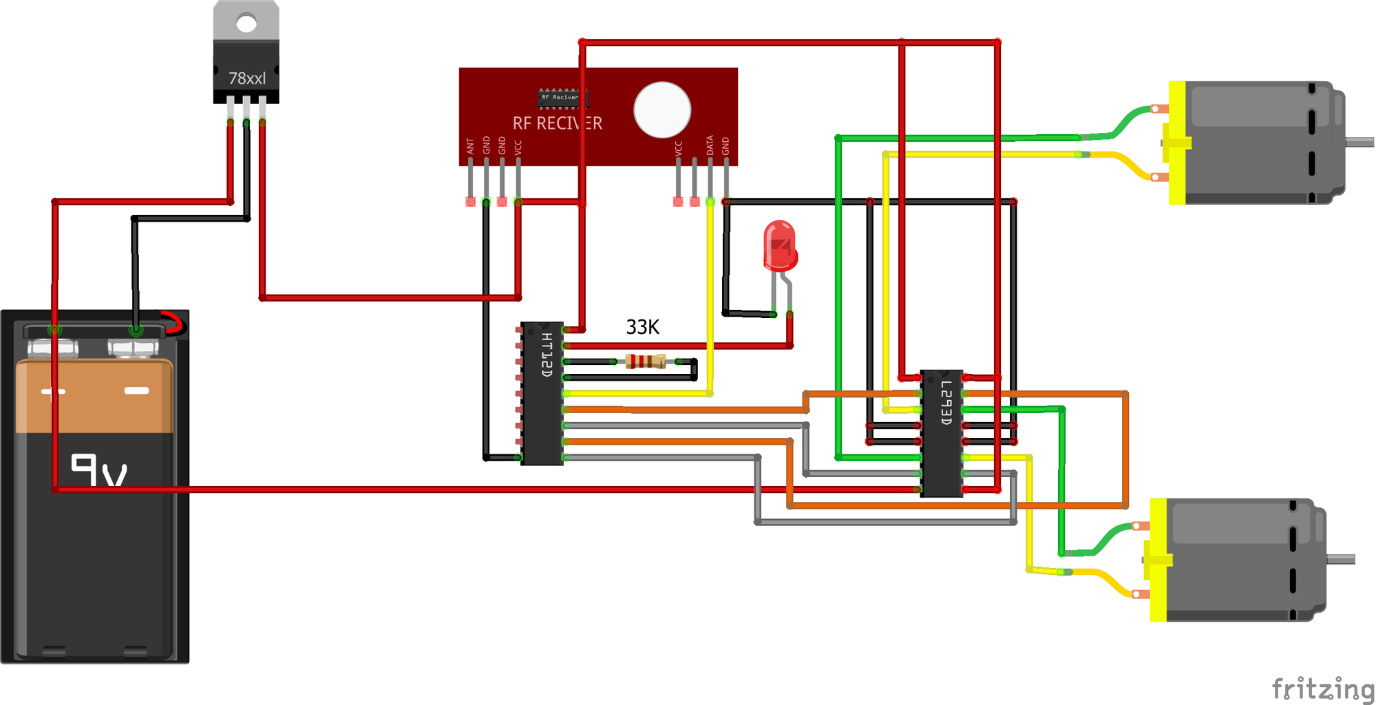 Gesture Control Robot 5 Steps with Pictures Circuit Diagram
