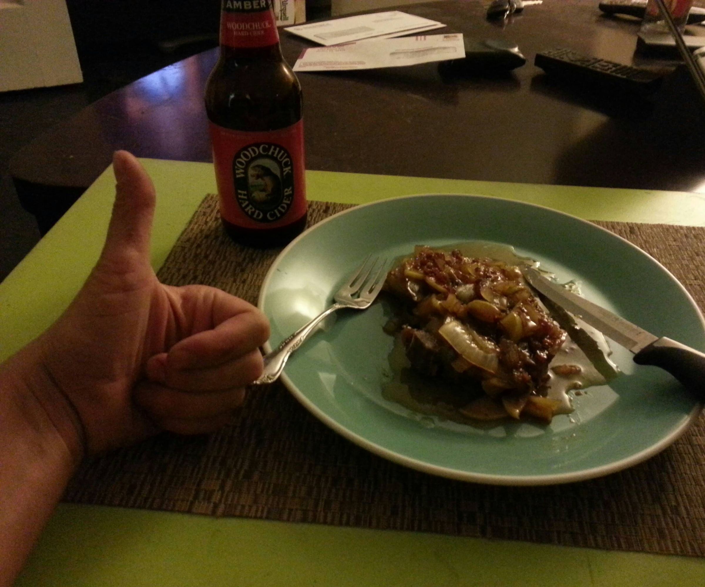 Drunken Cider Pork Chops With Apples