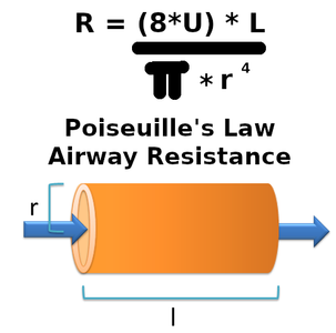 Python - Poiseuille's Law (Airway Resistance)