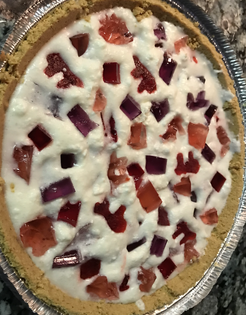 Cut Gelatin Pi's and Place in the Graham Cracker Crust