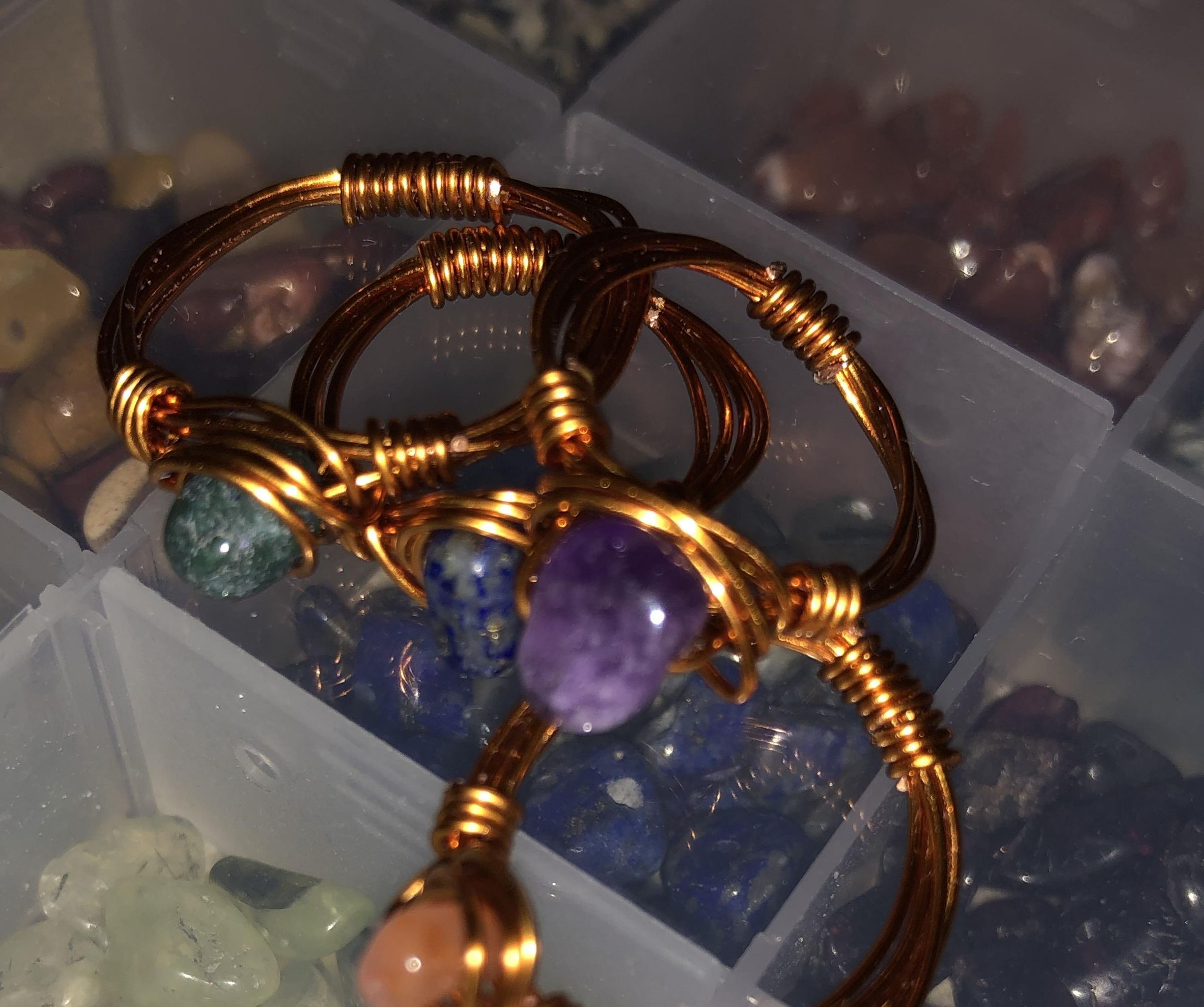 Glass Bead Wire Rings