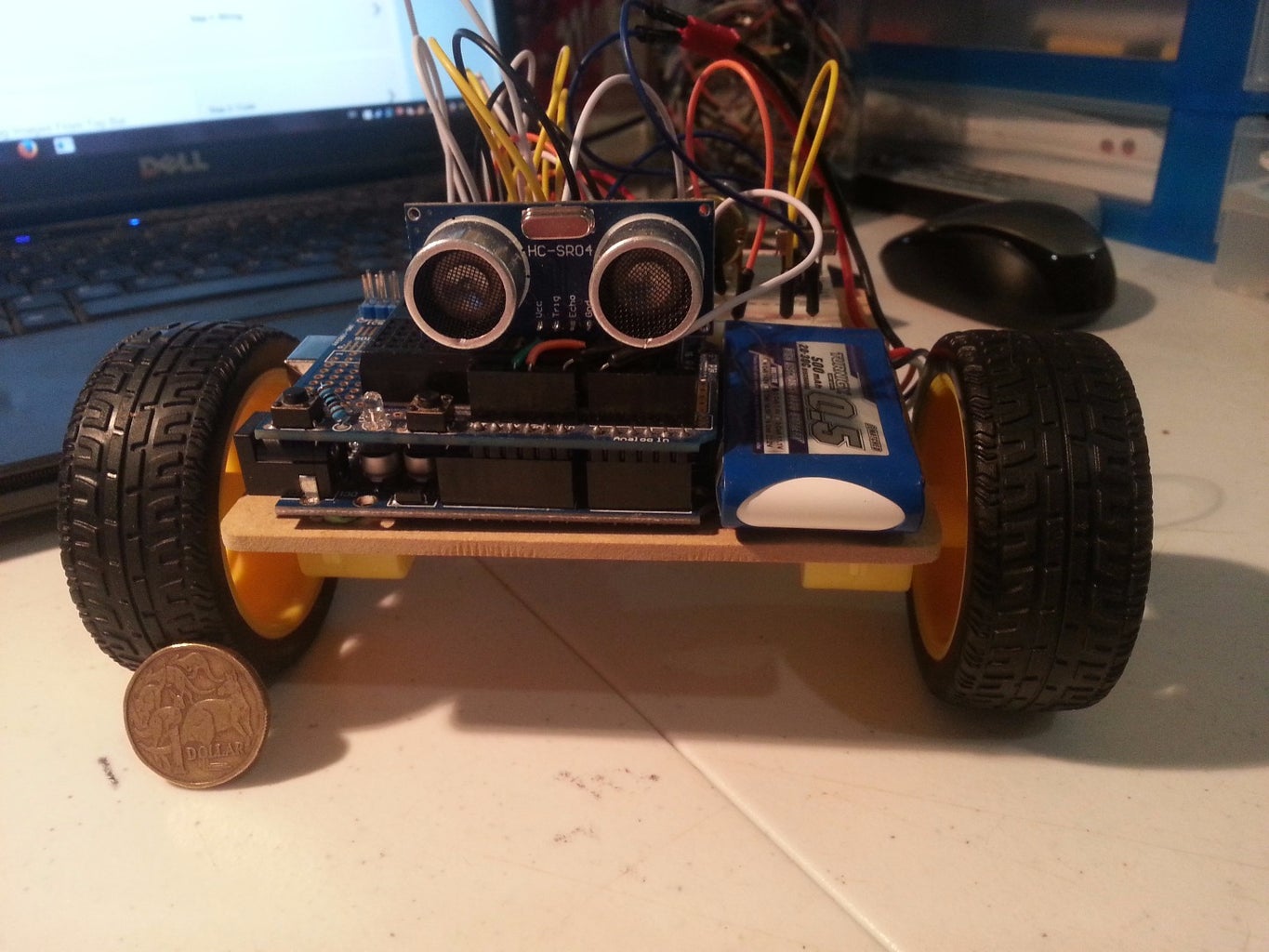 Arduino L293D Obstacle Avoiding Robot