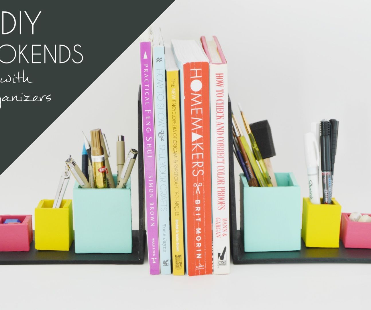  DIY Bookends With Organizers