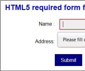 HTML Required Fields