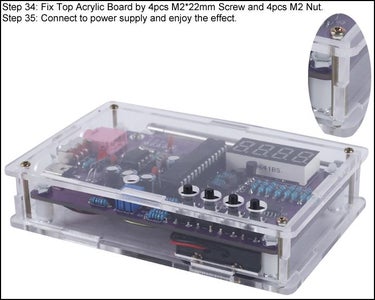 Fix Top Acrylic Board by 4pcs M2*22mm Screw and 4pcs M2 Nut