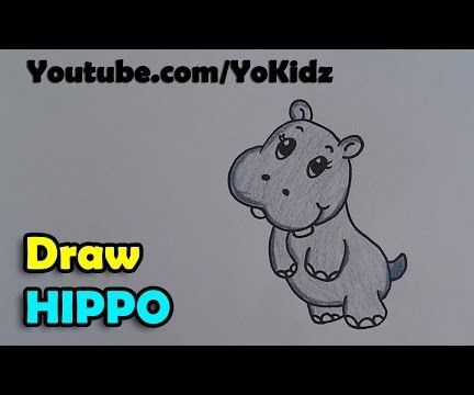 Hippopotamus or Hippo Drawing Tutorial