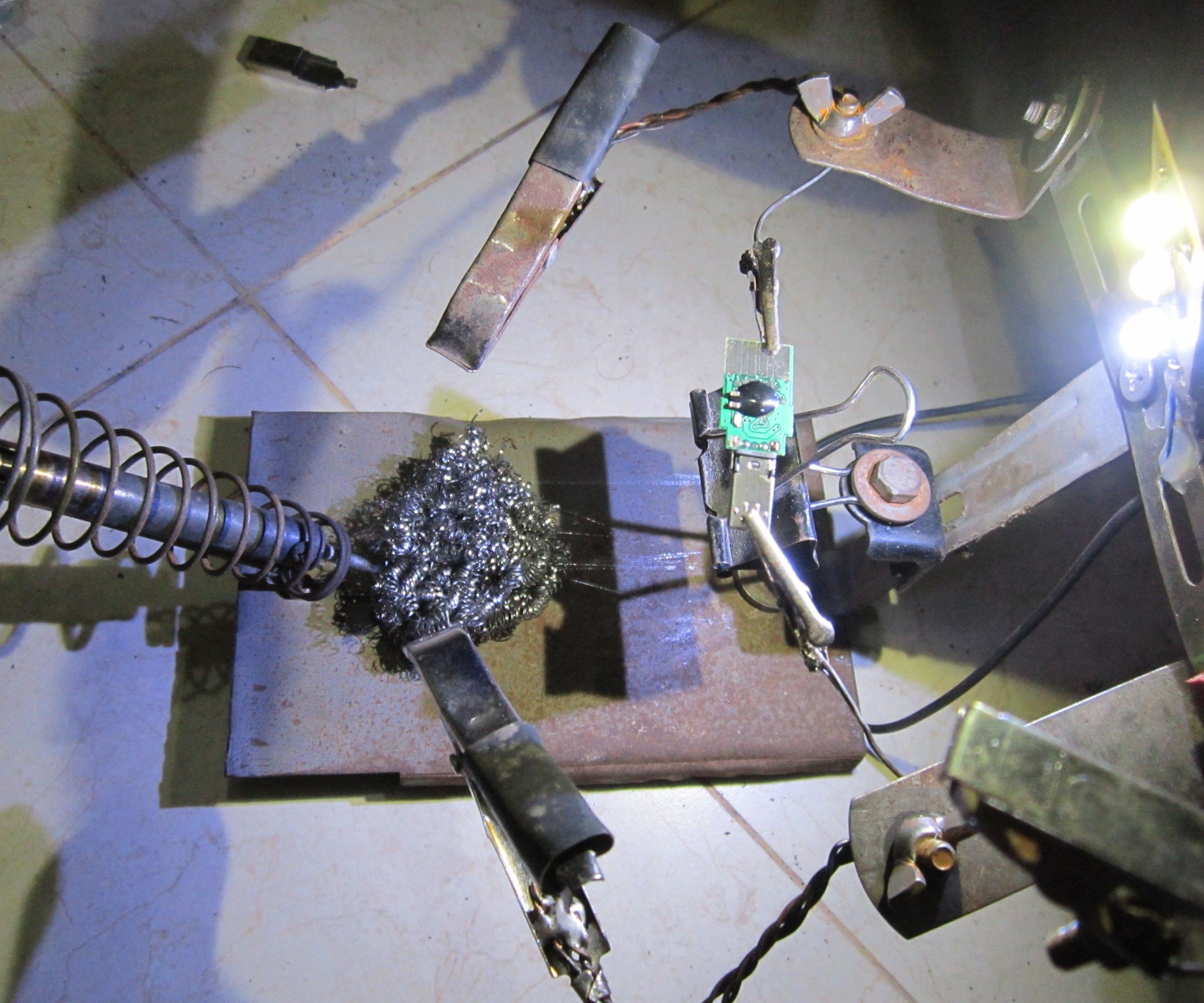 DIY Helping Hand with LED lights and Iron holder