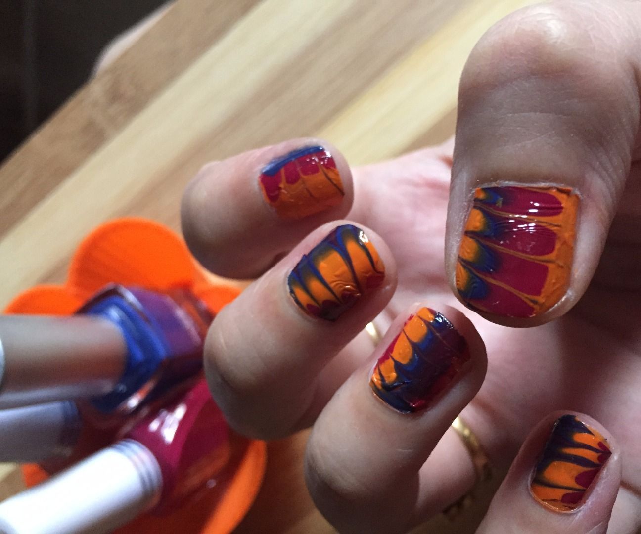 Water Marble Nail Art Without Water
