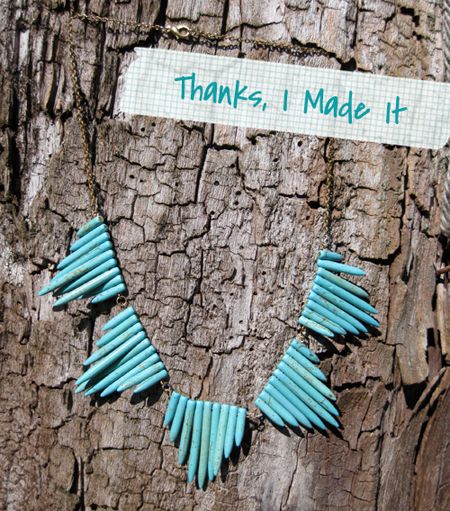 DIY Turquoise Spike Necklace