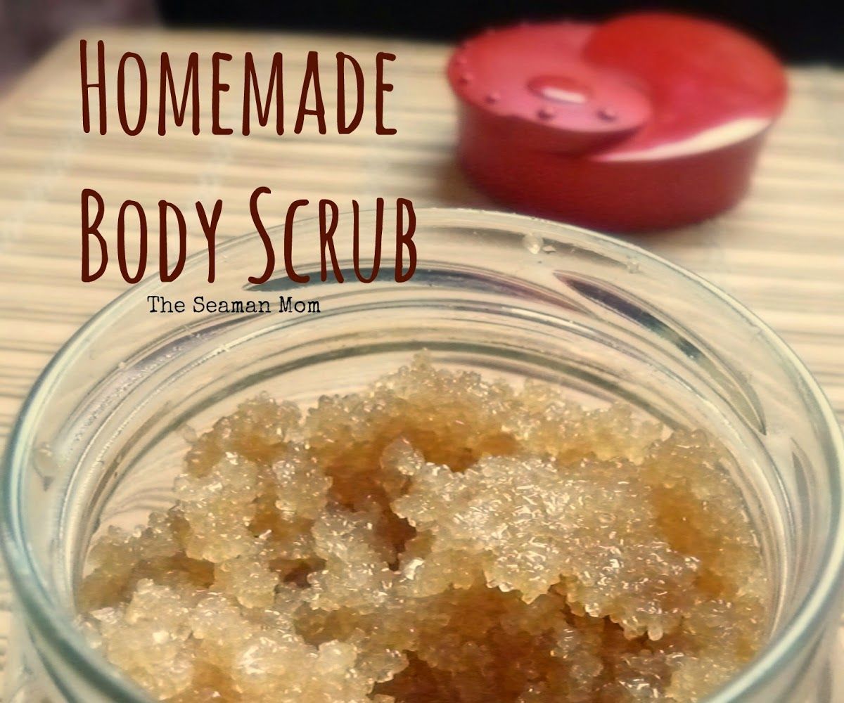 Homemade Body Scrub with organic lavender honey