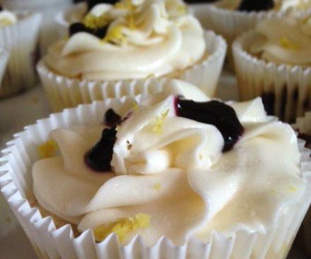 Blueberry lemon cupcakes with honey buttercream