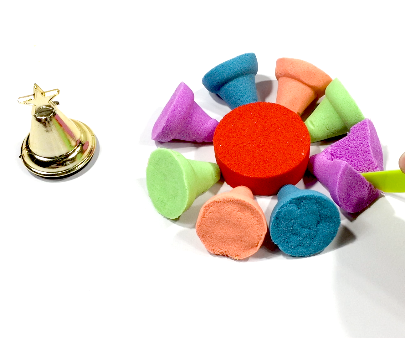 Learn Colors With Kinetic Sand Rainbow Cone Surprise Toys How to Make for Kids