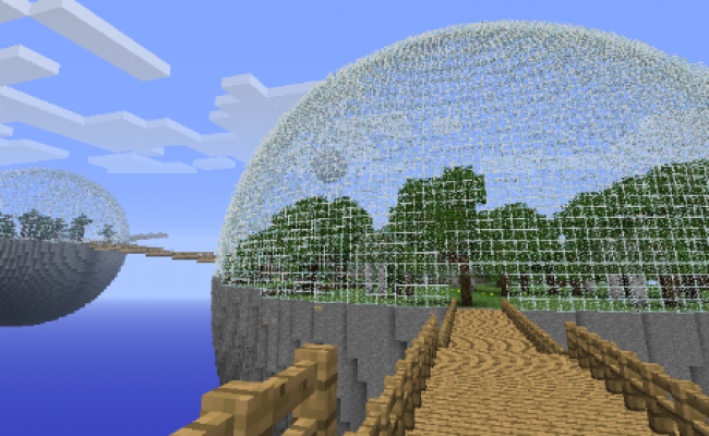 How to Make a Glass Dome on Minecraft