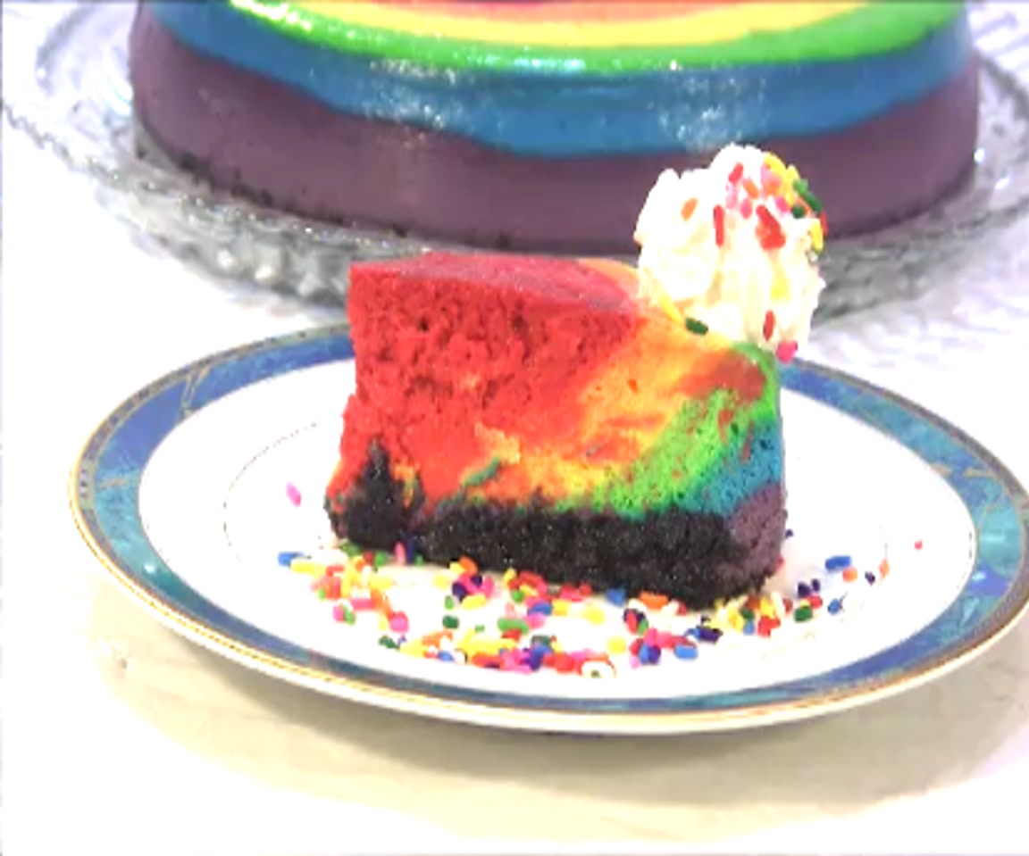 Rainbow Raspberry New York Style Cheesecake