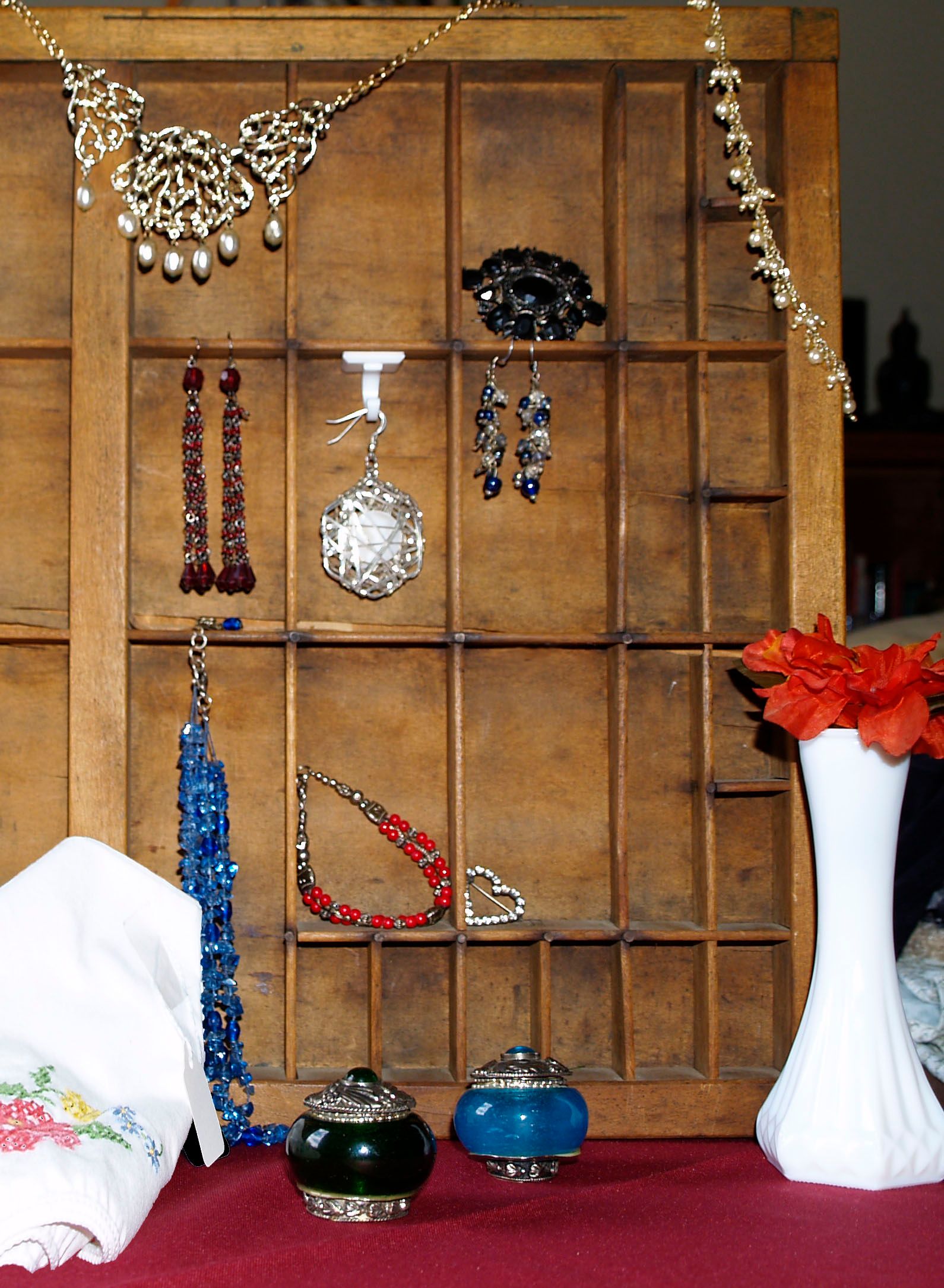 Type Case Printers Drawer Up-cycled Jewelry Shop Display