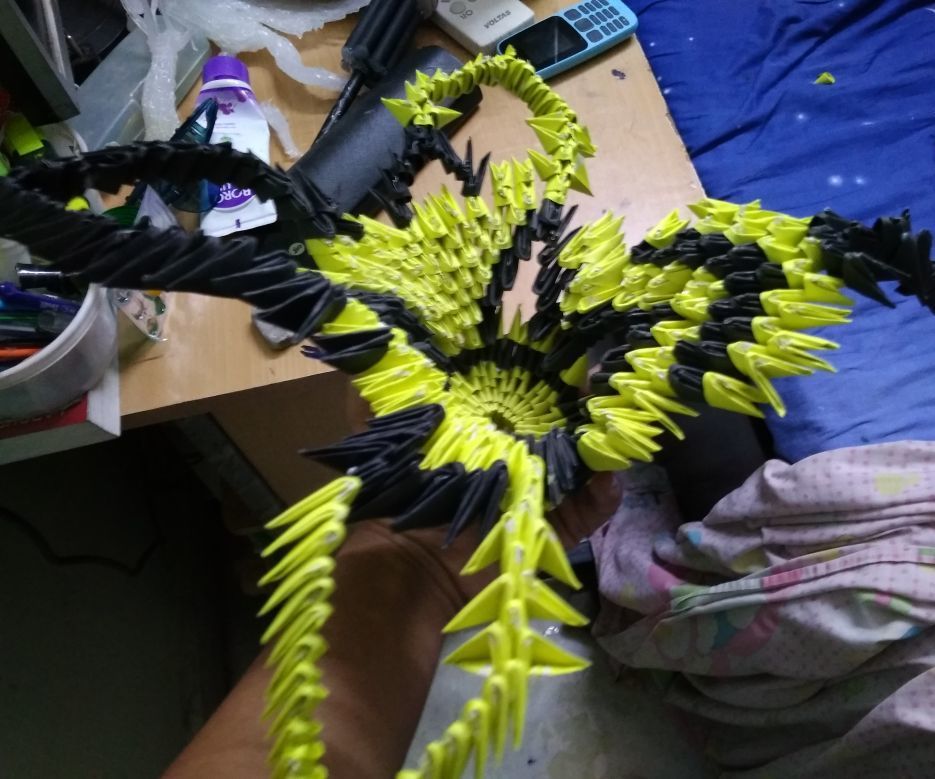 YELLOW 3D PEACOCK PAPER SCULPTURE