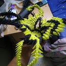 YELLOW 3D PEACOCK PAPER SCULPTURE
