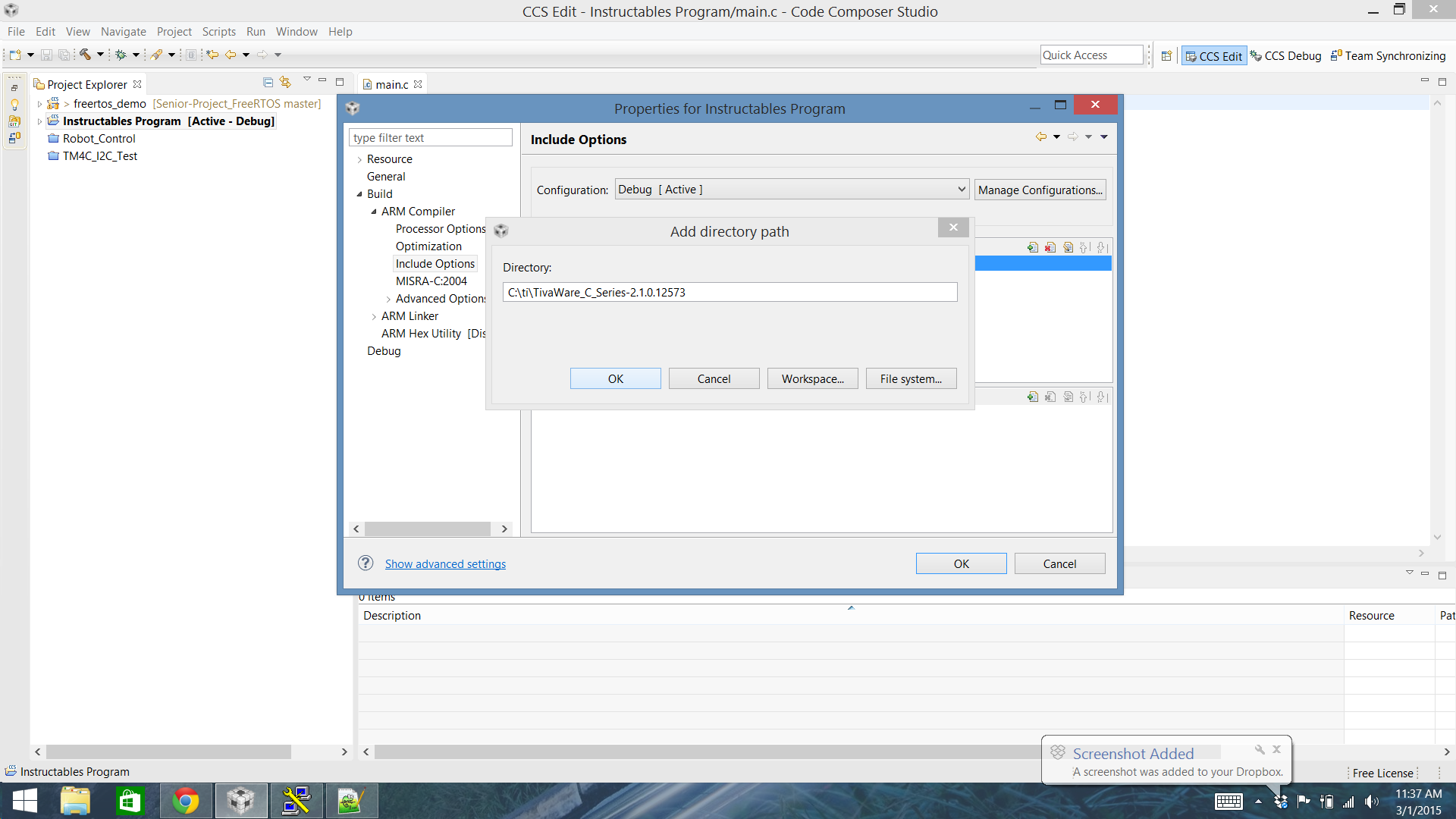 Creating a New Tiva Project in Code Composer Studio : 8 Steps ...