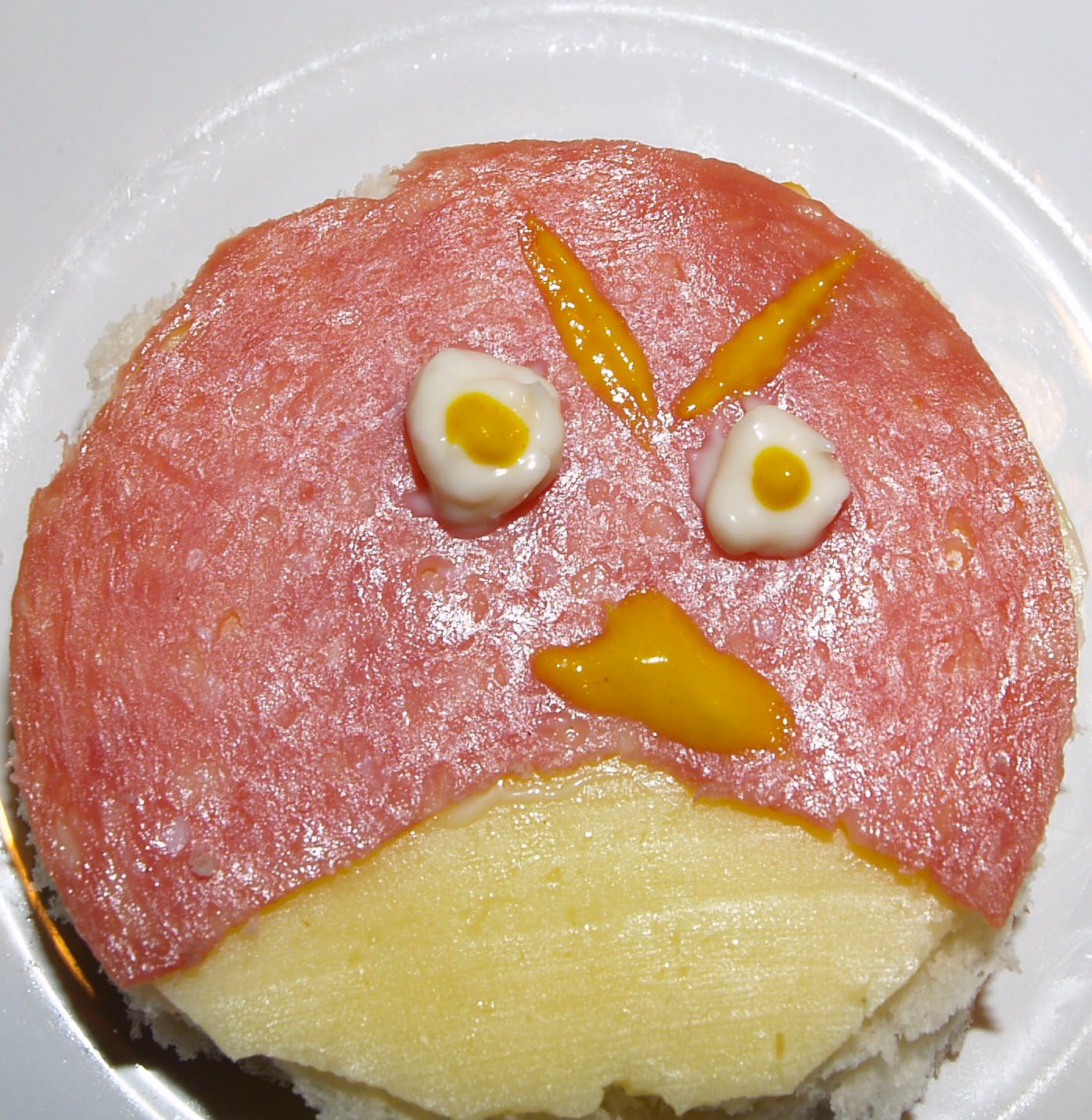 Angry Birds Open Face Sandwich With Common Ingredients